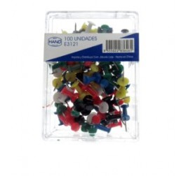 ALFILER PUSH PINS HAND COLORES (X100)